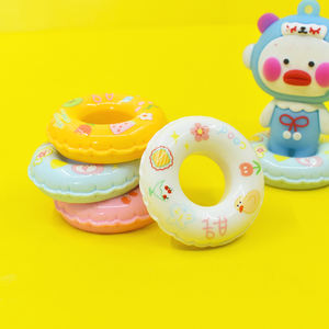 Cabujón plano de resina con diseño de flotador de natación de dibujos animados para manualidades DIY, accesorios para fundas de teléfono con pegamento cremoso, horquillas y materiales para manualidades - Product Image 2