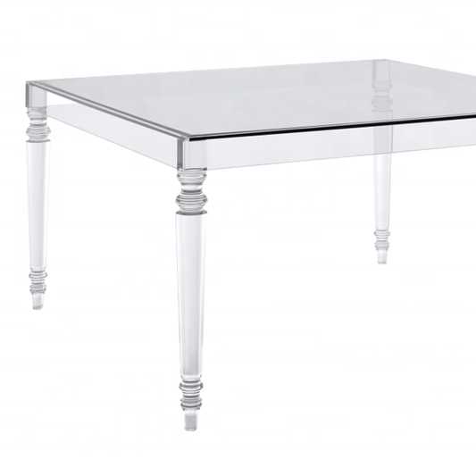 Clear acrylic table Acrylic dining table acrylic table with tempered glass top