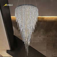 Lustre en spirale moderne de luxe pour salon, salle à manger, haut et bas, monté au plafond