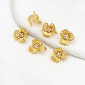 Cierre de Clip con Forma de Flor de Tres Pétalos, Chapado en Oro Blanco de 18k, Plata y Cobre, Accesorio de Joyería DIY, Cierre Universal D160 - Product Image 5