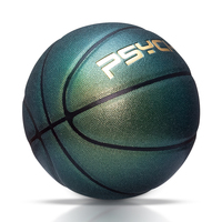 Ballon de basketball Psyche personnalisé avec logo réfléchissant en PU, taille 7, pour hommes, différents angles produisent différents effets - pour une utilisation en intérieur et en extérieur