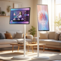 Pantalla Inteligente con Ruedas para Piso de 32 Pulgadas, CPU Android de 8 Núcleos, Pantalla Táctil de 10 Puntos, Batería, Cámara de 13MP, Reconocimiento Facial, para Centros Comerciales