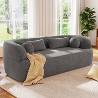 Canapé compressé de luxe moderne 3 places en mousse haute densité, avec coussins de canapé en chenille sans armature, effet nuage, pour salon