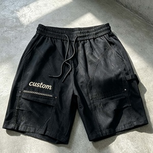 Shorts cargo vintage personnalisés pour hommes, style streetwear d'été, amples, à double genouillère, avec poches latérales - Product Image 4