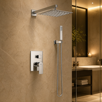 Kit de Douche Thermostatique à Installation Cachée pour Salle de Bain, Système de Douche avec Noyau de Valve en Céramique, Idéal pour Villas et Hôtels