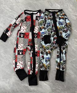 Romper Rajut Bambu Anak-Anak ODM Custom Yy 200-220gsm dengan Resleting Dua Arah, Cetak Transfer Panas, Motif Traktor Kasual untuk Musim Gugur - Product Image 2