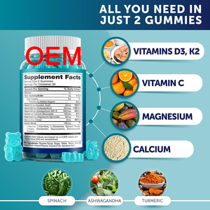 Vitaminas de crecimiento de calcio de alta absorción personalizadas para adolescentes altura vegana masticables de calcio con D3 Gummies K2 para dientes óseos - Product Image 3