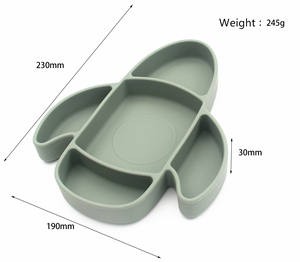 <span class=keywords><strong>Assiette</strong></span> à ventouse en silicone de qualité alimentaire pour enfants, vaisselle pour tout-petits, compatible lave-vaisselle et micro-ondes - Product Image 5