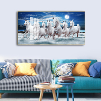Peinture moderne sur toile à l'huile imprimée numériquement, paysage marin, décoration murale pour la maison