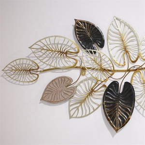 Feuille <span class=keywords><strong>horizontale</strong></span> en fer forgé, décoration <span class=keywords><strong>murale</strong></span> en métal, Art pour salon et hall d'entrée, nouvelle collection, offre spéciale - Product Image 3