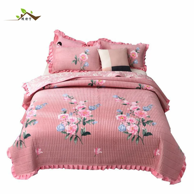 Cotton Fabric Quilt set bedding Supplies Big Size Blanket Bed Throw Blankets For Adult