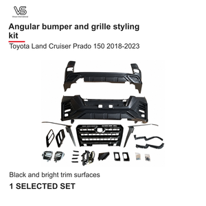 ชุดแต่งกันชนหน้าและกระจังหน้าทรงเหลี่ยมสำหรับ Toyota Land Cruiser Prado 150 ปี 2018-2023 - Product Image 1
