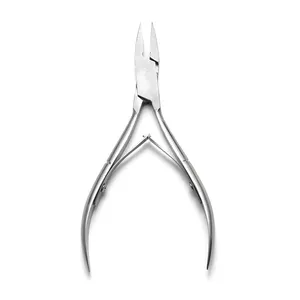 Di alta qualità in argento in acciaio inox a doppia molla pinza per unghie incarnita per cuticole con Logo personalizzato