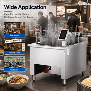 Cocedor de Fideos Eléctrico Comercial de 5 Cestas con Elevación Automática, 12KW, de Acero Inoxidable, con Panel de Control Inteligente - Product Image 6