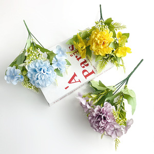 Bouquet d'hortensias artificiels 28 cm, fleurs en soie, accessoires de décoration pour mariage et maison - Product Image 2