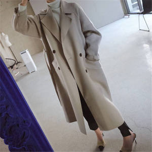 Jaket Wanita Terbaru 2026, Blazer Gaya Korea Warna Solid, Mantel Wol Tweed Panjang, Mantel Musim Dingin Hangat Isi Bulu Angsa - Product Image 6