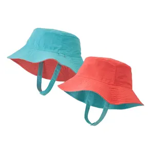 आउटडोर 100% कपास नरम बच्चे यूनिसेक्स सूरज की रक्षा बाल्टी टोपी सूरज टोपी