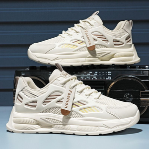 Zapatillas Deportivas Blancas para Hombre 2025, Transpirables, de Malla, para Estudiantes, Casuales, con Plataforma para Aumentar la Altura, de Cuero, para Correr - Product Image 1