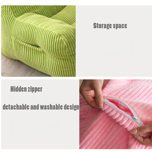 Canapé-lit pouf personnalisé une place en velours côtelé ultra doux avec housse lavable, design moderne, écologique, idéal pour appartement - Product Image 5
