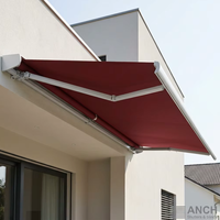 Système d'auvent rétractable motorisé à commande électrique pour balcon de villa, pare-soleil autoportant, résistant à la pluie