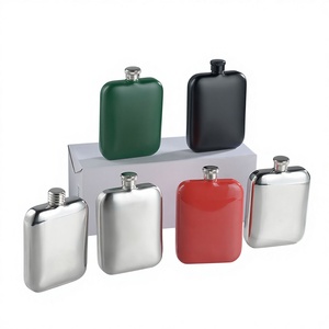 Mini gourde carrée portable en acier inoxydable 304 de 6 oz, design moderne et minimaliste, pour étudiants, idéale pour le <span class=keywords><strong>vin</strong></span> <span class=keywords><strong>rouge</strong></span> en extérieur - Product Image 1