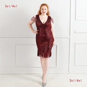 18193-S # paillettes corte, taglia Super grassa, grande, bellezza, abito da spettacolo, serata banchetto - Product Image 1