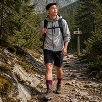Chaussettes de trekking personnalisées avec logo, chaussettes athlétiques côtelées pour les aventures de randonnée