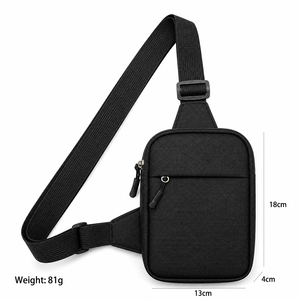 Borsa <span class=keywords><strong>a</strong></span> tracolla piccola personalizzata in tessuto Oxford nero con logo, per sport all'aperto, porta carte e monete - Product Image 6