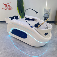 Lit de massage japonais de luxe pour spa capillaire, unité de lavage de cheveux électrique avec réservoir d'eau intégré