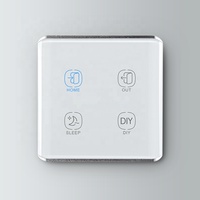 Panneau de contrôle de scène Zigbee haut de gamme, interrupteur tactile intelligent à 4 boutons, contrôleur mural en verre incurvé pour la domotique