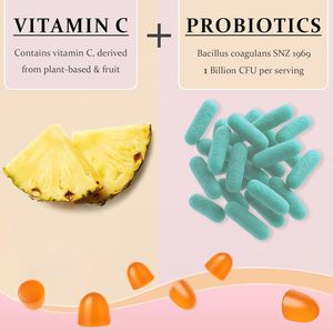 Gummies Probiotiques pour Femmes Saveur Ananas – Complément Alimentaire pour la Santé Immunitaire <span class=keywords><strong>et</strong></span> le Bien-être – Prébiotiques <span class=keywords><strong>et</strong></span> Probiotiques à Base de Plantes - Product Image 3