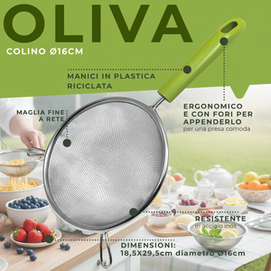 Linea Oliva 16 cm metallo scolapasta 48 Pack-per cibo cucina da tè uso casa all'aperto - Product Image 3