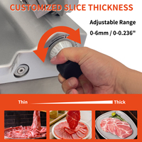 Machine à trancher la viande semi-automatique électrique commerciale en promotion avec épaisseur réglable