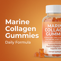 Complément alimentaire en gommes naturelles multi-beauté au collagène pour adultes, pour la peau, les cheveux, les ongles et les articulations, pour femmes et hommes, marin, 60 gommes, 180g, OEM ODM