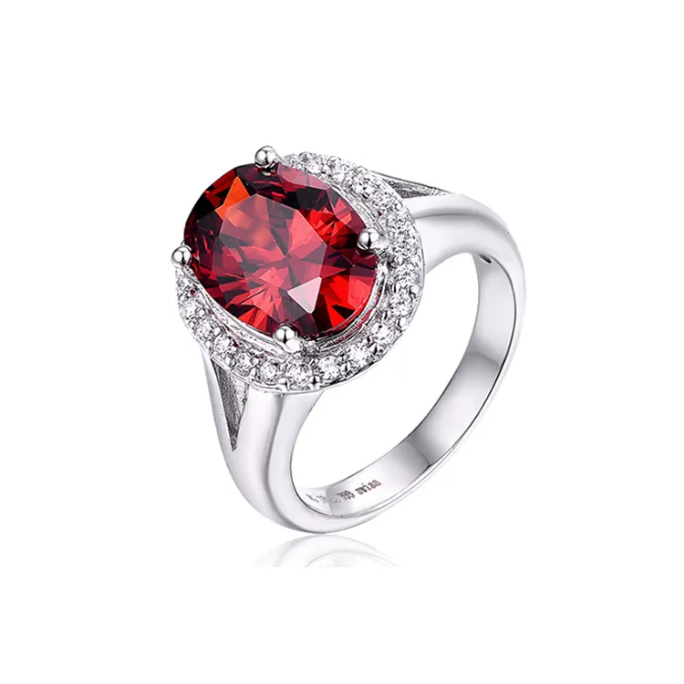 Keiyue cincin batu permata Korundum ruby, desain belanja online untuk batu permata wanita cincin perak