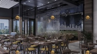 Ensemble de meubles en bois massif pour restaurant, ensemble de salle à manger industrielle pour restaurant de restauration rapide, table carrée et chaises commerciales en bois massif