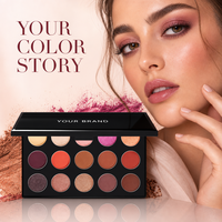 Palette de fards à paupières 15 couleurs, hautement pigmentée, scintillante, mate, nacrée, longue tenue, maquillage quotidien, marque privée