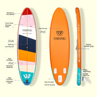 Planche de paddle gonflable antidérapante 320 cm, planche SUP à 3 ailerons arrière pour yoga, surf, pêche, commande en gros disponible