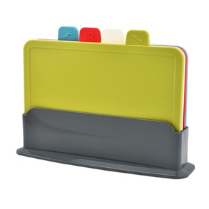 Double Side Cutting Board Classification Chopping Board <b>Plastic</b> <b>Kitchen</b> Cutting Board Set with Storage Stand - Product Image 1