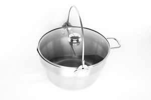 9L Stainless Steel <strong>Jam</strong> <strong>Pans</strong> 30cm Maslin <strong>Pan</strong> with Glass Lid - Product Image 3