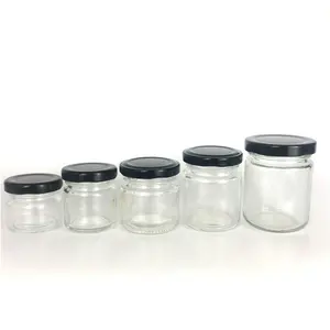 25ml 40ml 50ml 75ml 100ml Leere runde glas gelee marmelade glas honig glas mit deckel