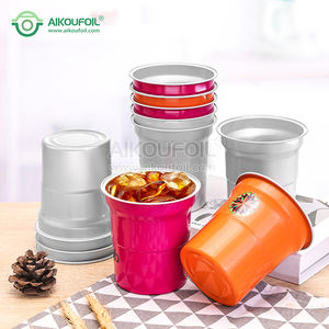 Tasse en aluminium jetable personnalisable pour fête en plein air avec couvercle Tasses réutilisables et écologiques pour boissons froides - Product Image 5