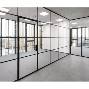 Cloison de bureau en verre avec cadre en aluminium, cloison de bureau insonorisée en verre, cloison de bureau pour <span class=keywords><strong>salle</strong></span> de réunion - Product Image 3