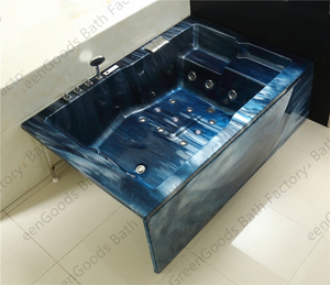 Bañera de masaje de doble asiento grande para <span class=keywords><strong>el</strong></span> hogar, bañera con <span class=keywords><strong>chorro</strong></span> de aire, <span class=keywords><strong>cascada</strong></span> y Led - Product Image 3