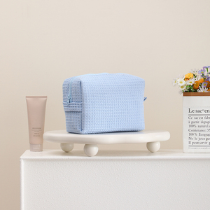 Bolsa de Cosméticos Personalizada en Color Pastel, Estilo Waffle, Ecológica, Portátil, <span class=keywords><strong>para</strong></span> Viaje - Product Image 3