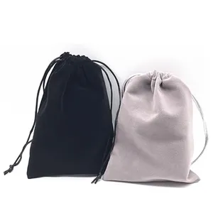 Luxury Jewelry Pouches with Custom Logo Suede Velvet Small Drawstring Bag