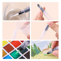 LISI Mini Set de Arte Portátil de 16 Colores, Kit de Pintura de Acuarela Sólida, Bloc de Papel Desprendible, 3 Pinceles de Agua, Mini Pincel Metálico