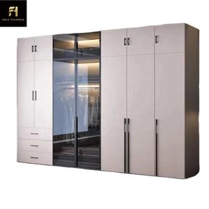 Armoire Battante Moderne Beige avec Porte Vitrée en Bois Personnalisée, Nouveau Design pour Rangement de Vêtements pour Hôpital, École, Villa - Product Image 1