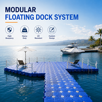 Ponton flottant modulaire en HDPE pour bateaux et jet-skis, plateforme gonflable pour le stationnement de bateaux à moteur et jet-skis, capacité de charge de 300-350 kg/m²