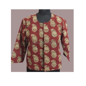 Bohemian Style Jaipur Embroidery <b>Jackets</b> Vintage Reversible Indian Kantha <b>Jacket</b> Indigo Printed Handwoven Wholesale - Product Image 3